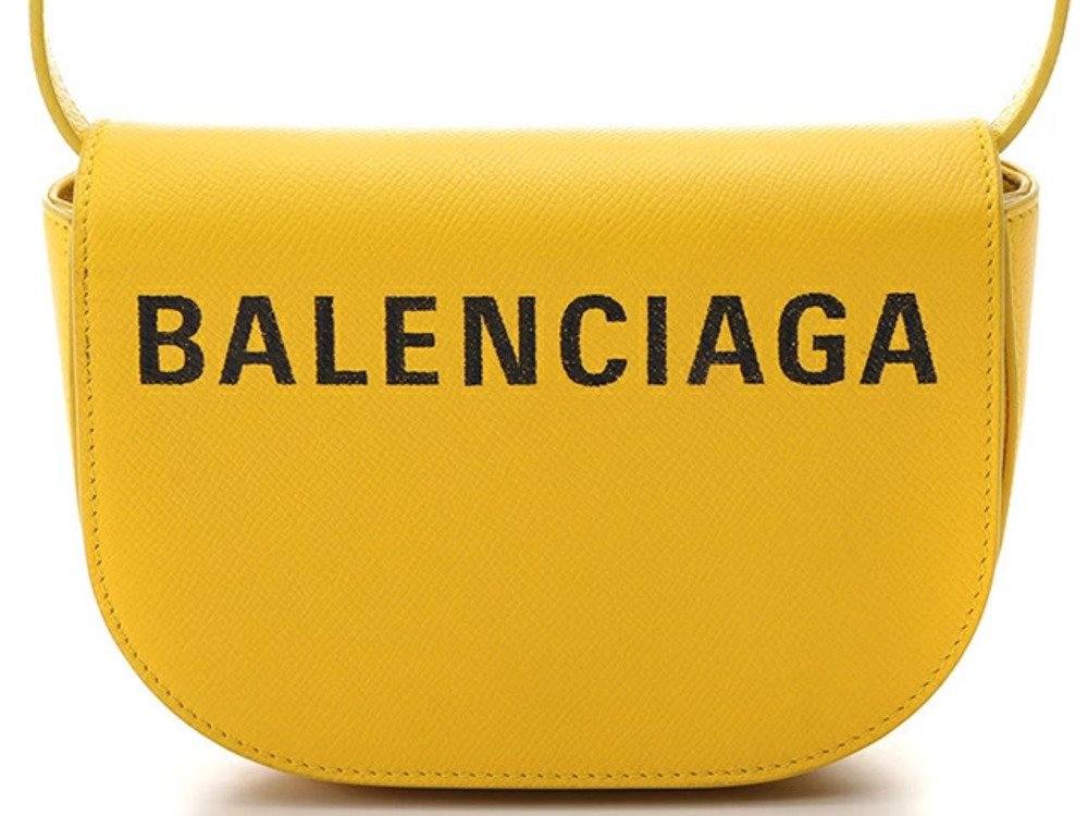 Balenciaga Ville Day Bag Leather Shoulder Pochette Yellow
